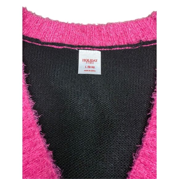 Holiday Time Women’s Large Ugly Christmas Sweater Cardigan Flamingo Colorful - Picture 5 of 7